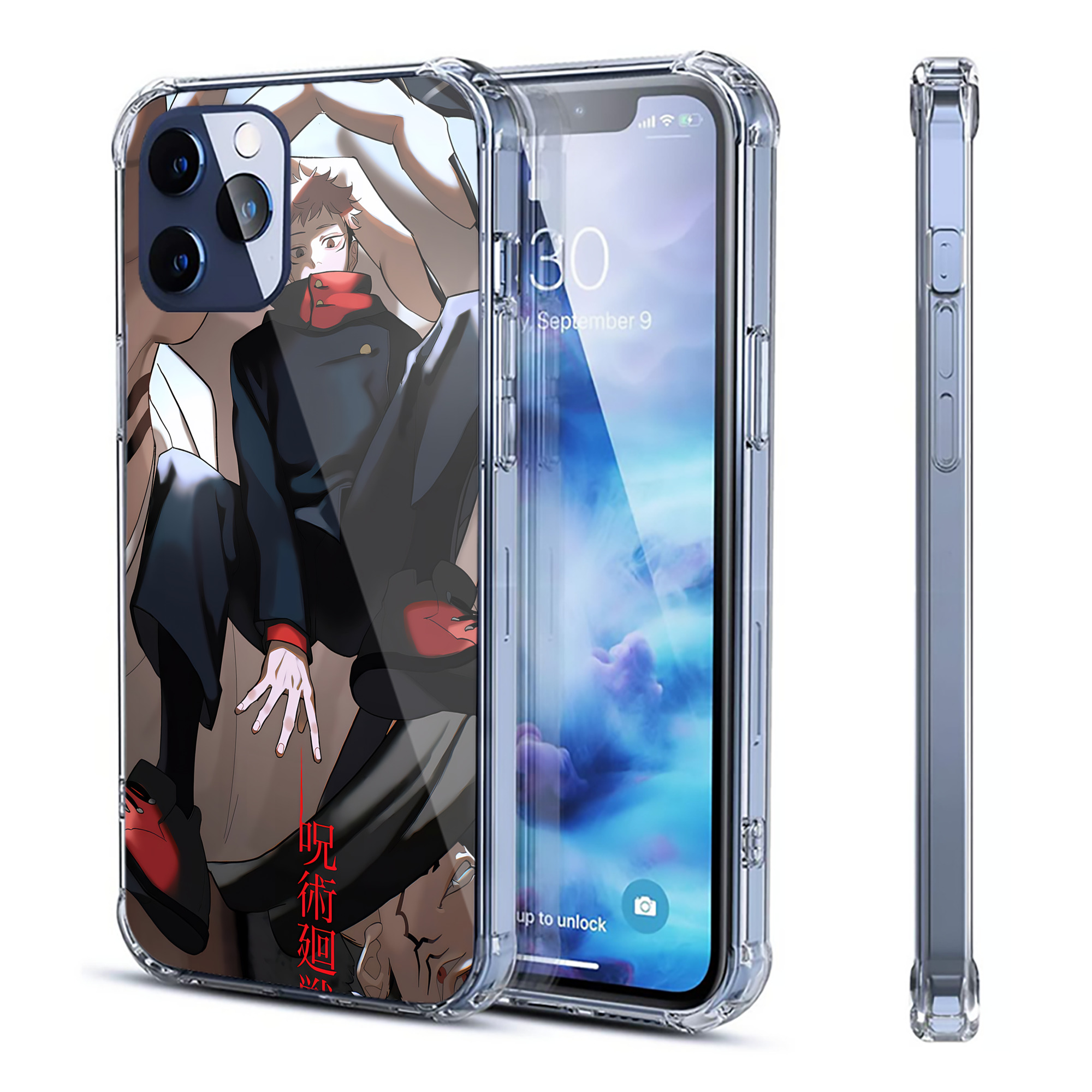 （画像用） 呪術廻戦 Jujutsu Kaisen 【iPhone 12シリーズ対応】透明スマホケース（クリアソフトケース）